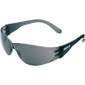 MCR Safety Crews CL112 Checklite Safety Glasses Black Lens Black Frame Anti-Scratch CL112
