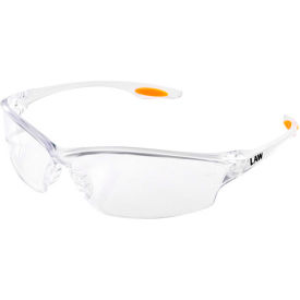 MCR Safety® Law® LW210AF Safety Glasses LW2 Orange Temple Insert Clear Anti-Fog Lens LW210AF