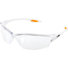 MCR Safety® Law® LW310AF Safety Glasses LW3 Orange Temple Insert Clear Lens Clear Frame LW310AF