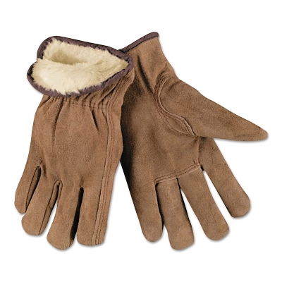 Large Pile Lined Split Leather Glove Russet Colo MPN:3170L