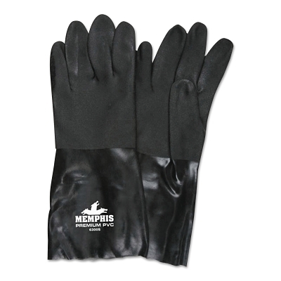 Double-Dipped Pvc Blackgloves Rough Finis MPN:6300S