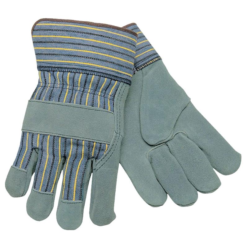 Memphis Glove Select Split Cow Work Gloves, Large, Brown/Gray, Pack Of 12 Pairs MPN:1450L