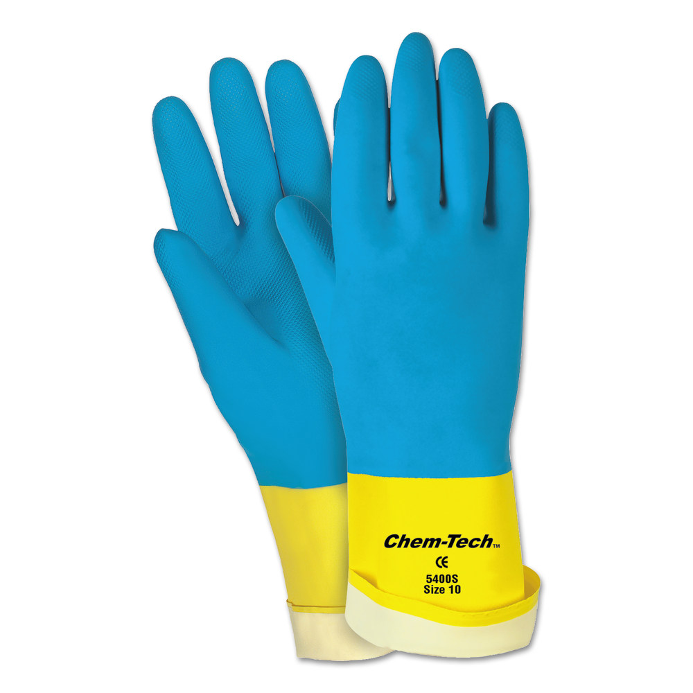 Memphis Glove Unsupported Neoprene-Over-Latex Gloves, X-Large, Blue/Yellow, Pack Of 12 MPN:5400S