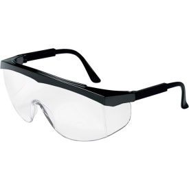 MCR Safety SS010 Stratos® Safety Glasses Black Frame Clear Uncoated Lens SS010