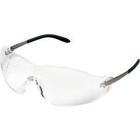 MCR Safety® SS110 Safety Glasses SS1 Series Black Frame Clear Lens SS110