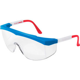 MCR Safety SS130 Stratos® Safety Glasses Red/White/Blue Frame Clear Lens SS130