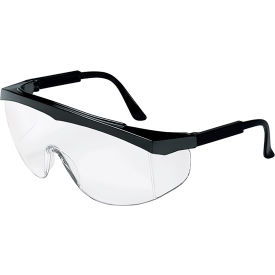 MCR Safety® ST110 Safety Glasses ST1 Series Black Frame Clear Lens. ST110