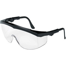 MCR Safety TK110 Crews Tomahawk Wraparound Safety Glasses Clear Lens Black Frame TK110