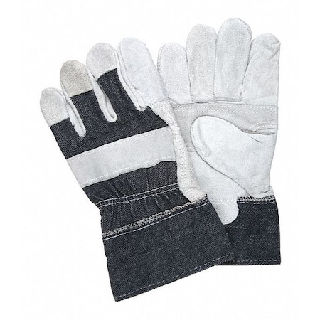 Gunn Pattern Leather Glove Denim Cuff MPN:1220DX