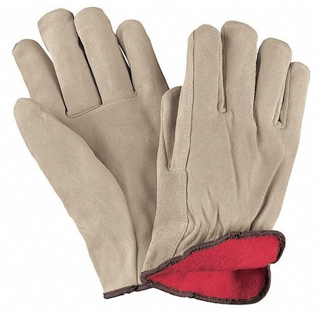 Split Leather Drivers Gloves Red Fleece MPN:3150XL