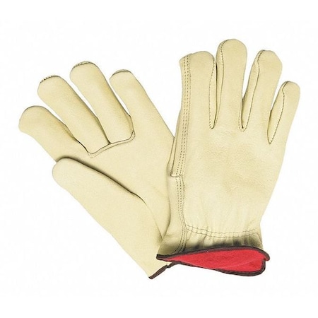 Red Fleece Lined Leathergrain Glove Cream MPN:3250L