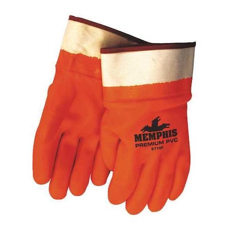 Fluorescent Pvc Gloves Foam Lined Fully Coate MPN:6710F