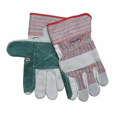 Leather Palm Gloves, Safety Cuff Cuff, Wing Thumb, L, 12 PK MPN:1211