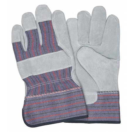 Leather Palm Gloves, Rubberized Safety Cuff Cuff, Wing Thumb, L, 12 PK MPN:1320L