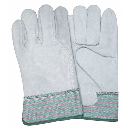 Leather Palm Gloves, Safety Cuff Cuff, Wing Thumb, L, 12 PK MPN:1370