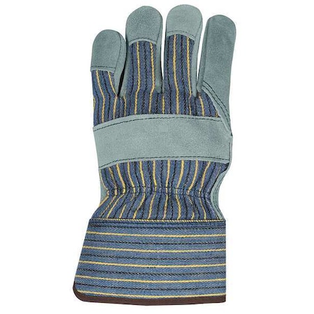 Leather Gloves, Cotton, Safety Cuff, Wing Thumb, Blue, L MPN:1400LH