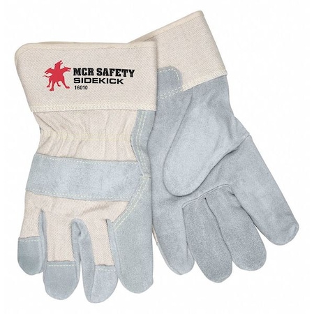 Leather Cut-Resistant Gloves, Cowhide, Safety Cuff, Wing Thumb, Full Finger, Gray, M, 12 PK MPN:16010M