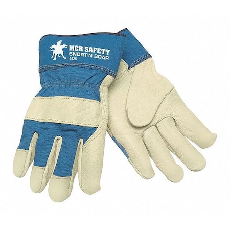 Leather Cut-Resistant Gloves, Pigskin, Safety Cuff, Wing Thumb, Full Finger, Beige, XL, 12 PK MPN:1925XL