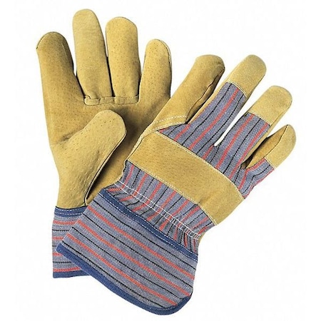 Leather Palm Gloves, Rubberized Safety Cuff Cuff, Wing Thumb, L, 12 PK MPN:1950L
