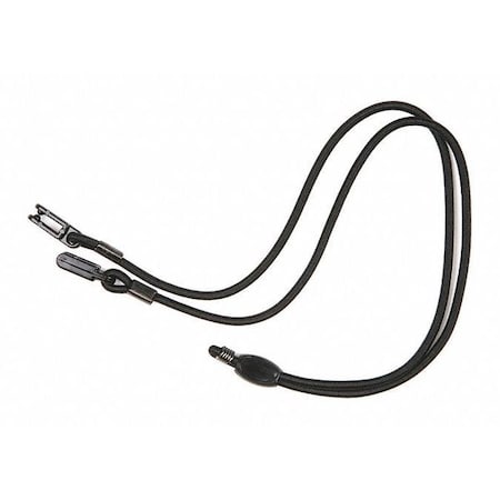 Eyewear Lanyard, Black, 22 in Length, Nylon, Clip Attachment MPN:214