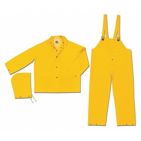 Industry Grade Pvc Poly Suit 3 Pc Ye, 3XL, PVC/Polyester, Yellow, 3XL MPN:2303X3