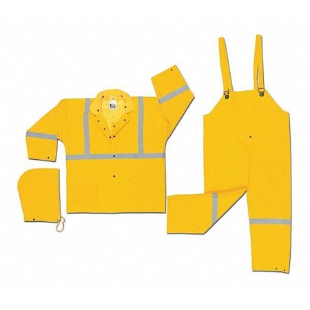 Luminator .35Mm Pvc Poly 3Pc Suit, 4XL, PVC/Polyester, Yellow, 4Xl MPN:2403RX4