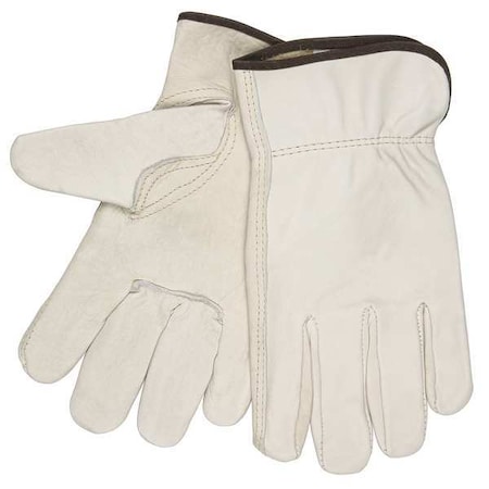 Leather Drivers Gloves, Cowhide, Shirred Slip-On, Keystone Thumb, Gunn Cut, Cream, S 1 PR MPN:3211S