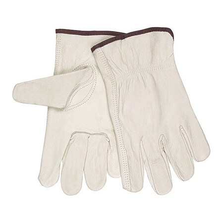Leather Drivers Gloves, Slip-On, Keystone Thumb, Gunn Cut, Beige, S 12 PK MPN:3213S