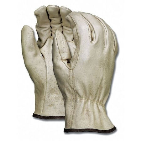 Leather Drivers Gloves, Slip-On, Straight Thumb, Gunn Cut, Beige, L 12 PK MPN:3402L
