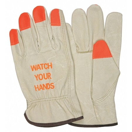 Leather Drivers Gloves, Pigskin, Slip-On, Keystone Thumb, Gunn - Full Back Cut, Beige, L 12 PK MPN:3413HVIL
