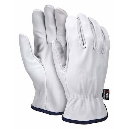 Leather Drivers Gloves, Goatskin, Shirred Slip-On, Straight Thumb, Gunn Cut, White, 3XL 12 PK MPN:3601XXXL