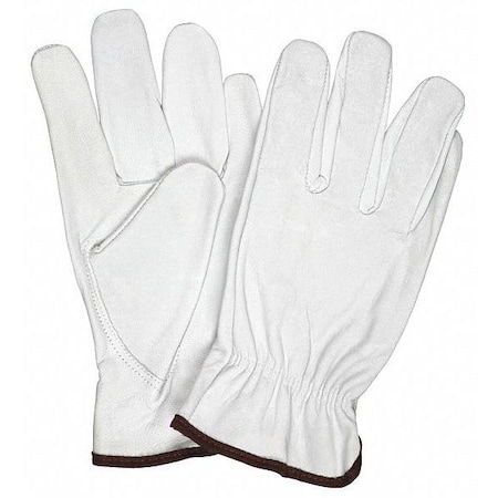 Leather Drivers Gloves, Slip-On, Keystone Thumb, Gunn Cut, White, M 12 PK MPN:3613DPM