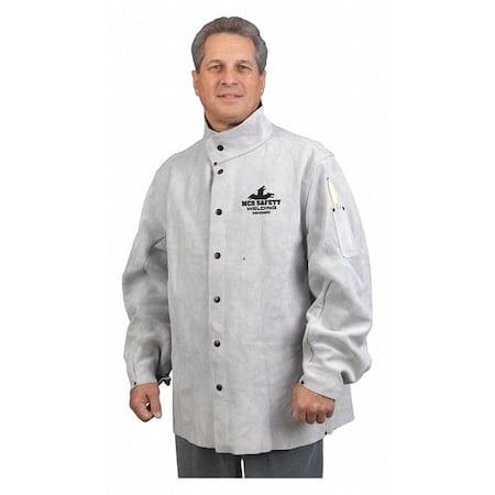 Welding Jacket, Cowhide, Cowhide, 78 in Length, Gray, M MPN:38030MWM