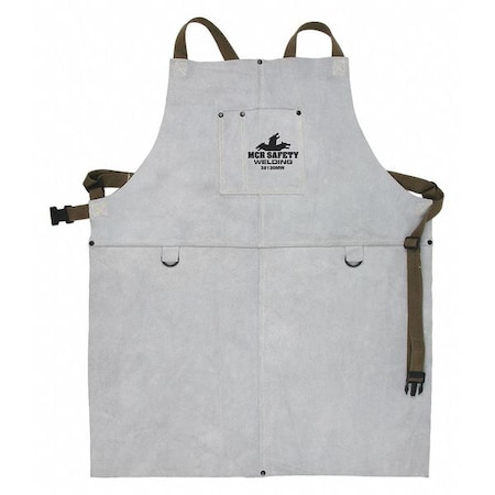 Welding Apron, Leather, 30 in Length, Gray MPN:38130MW