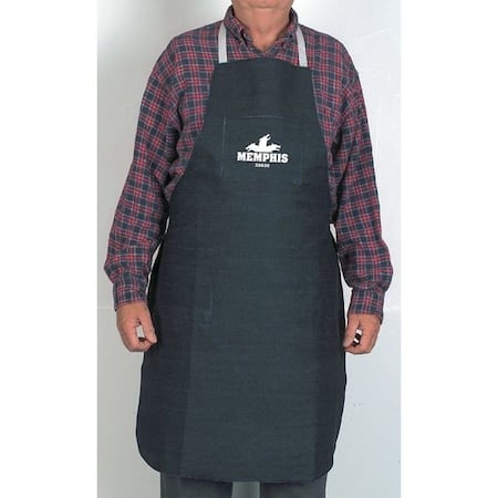 Blue Denim Apron, 27 in Wide x 36 in Long, Two Front Pockets, Includes Neck and Waist Ties, One Size MPN:39836