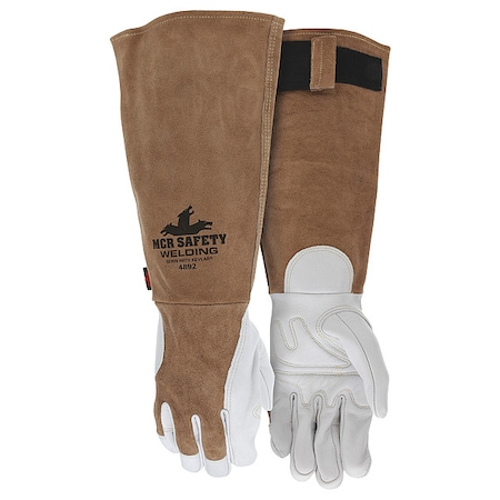 4892 Welding Leather Glove, Slip-On Cuff, Wing Thumb, Premium Goatskin, XL, 1 PR MPN:4892XL