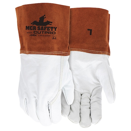 4955H Welding Leather Glove, Gauntlet Cuff, Wing Thumb, Premium Cowhide, M, 12 PK MPN:4955HM