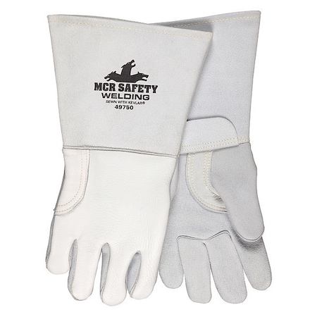 49750 Welding Leather Glove, Gauntlet Cuff, Straight Thumb, Premium Elkskin, XL, 12 PK MPN:49750XL