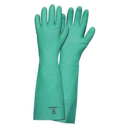 Nitri-Chem Chemical Resistant Gloves, Nitrile, 18 in L, 22 mil, Green, L, 1 PR MPN:5350L