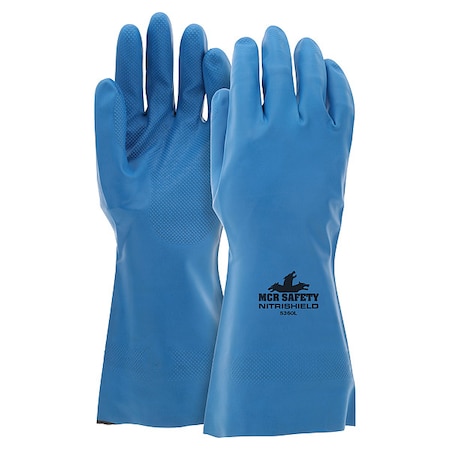 NitriShield Chemical Resistant Gloves, Nitrile, 12 in L, 15 mil, Blue, XL, 12 PK MPN:5360XL