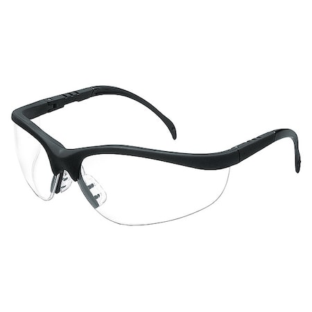 Klondike, Safety Glasses, Anti-Scratch, Clear Lens, Black Frame, Half-Frame MPN:55KY47