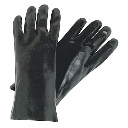 6212 Chemical Resistant Gloves, PVC, 12 in L, Not Rated, Black, L, 12 PK MPN:6212