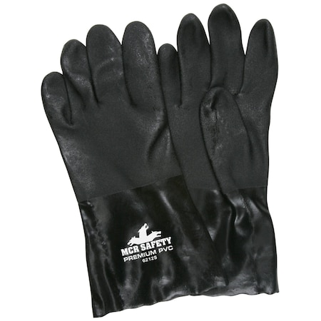 Chemical Resistant Gloves, PVC, 12 in L, Black, L, 12 PK MPN:6212S