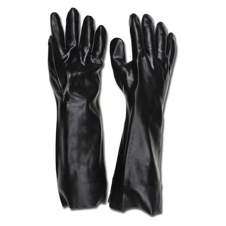 6218 Chemical Resistant Gloves, PVC, 18 in L, Not Rated, Black, L, 12 PK MPN:6218