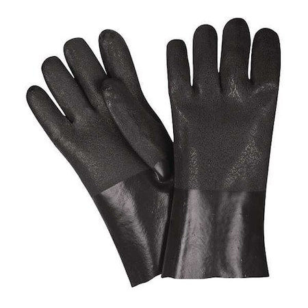 6512SJ Chemical Resistant Gloves, PVC, 12 in L, Not Rated, Black, L, 12 PK MPN:6512SJ