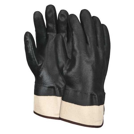 Chemical Resistant Gloves, PVC, 10 in L, 50.0 mil, Black, L, 12 PK MPN:6521SC