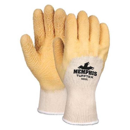 Chemical Resistant Gloves, Natural Rubber Latex, 11 in L, 23.0 mil, Yellow, S, 12 PK MPN:6832S