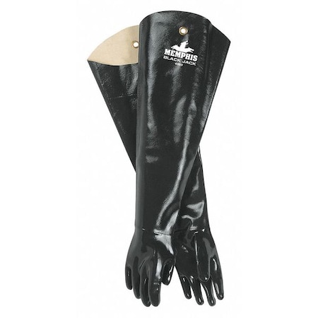 BlackJack Chemical Resistant Gloves, Neoprene, 31 in L, Not Rated, Black, L, 1 PR MPN:6950