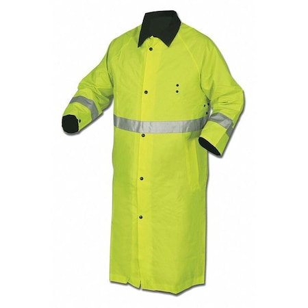 Reversible Long Rain Coat, Nylon/PVC, Lime/Black, L MPN:7368CRL
