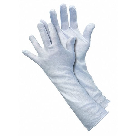 Reversible Inspection Gloves, Cotton, 14 in Length, Light, White, Size L, 12 PK MPN:8614C
